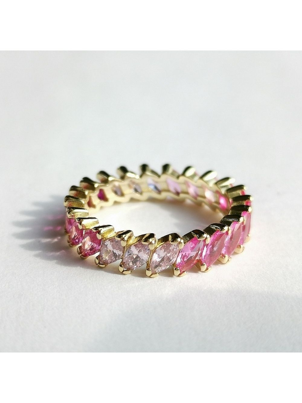 Spinel Eternity Band Ring in 14k Gold size 8 🆕 - Picture 1 of 11